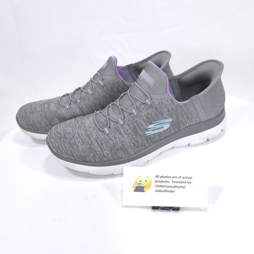 Skechers Slip Ins Summits Athletic Shoe Womens Size 10 149937 Gray White